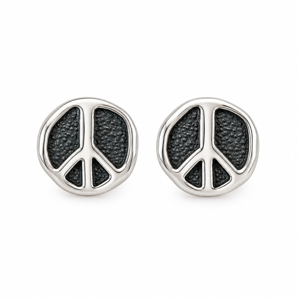 Organic Peace Sign Earrings