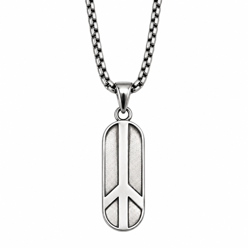 Elongated Peace Sign Necklace