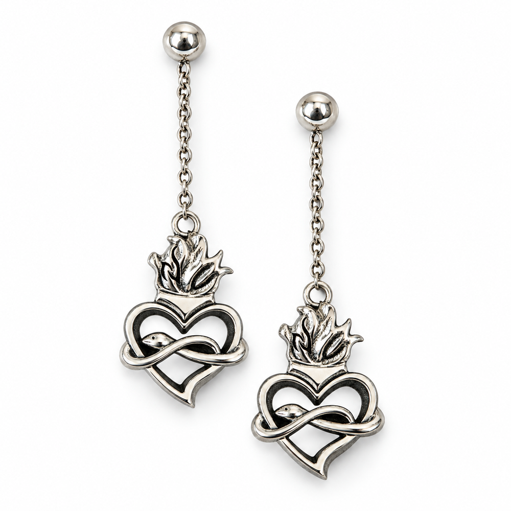 Logo Flame Drop Earrings
