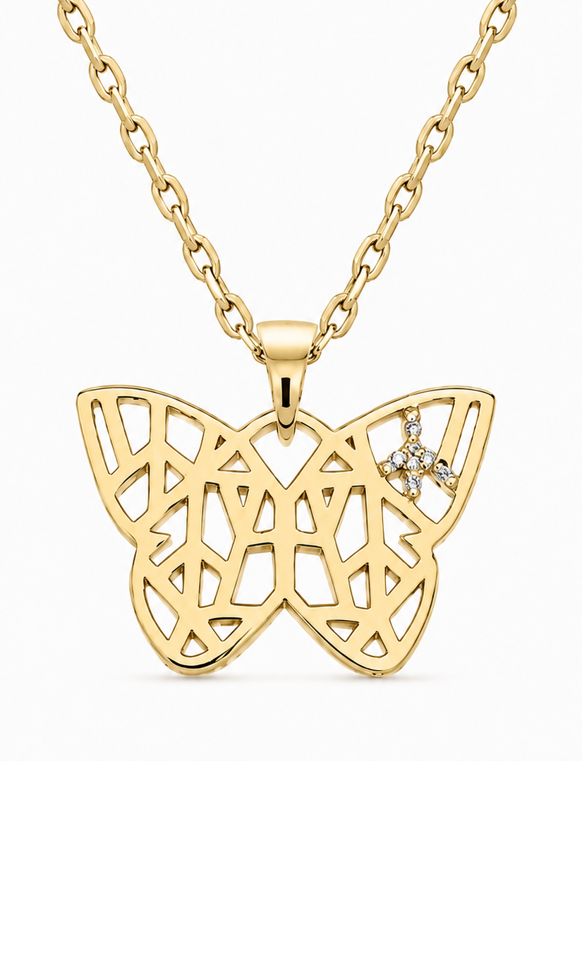 MOSAIC 14kt Gold 30MM BUTTERFLY - DIAMOND
